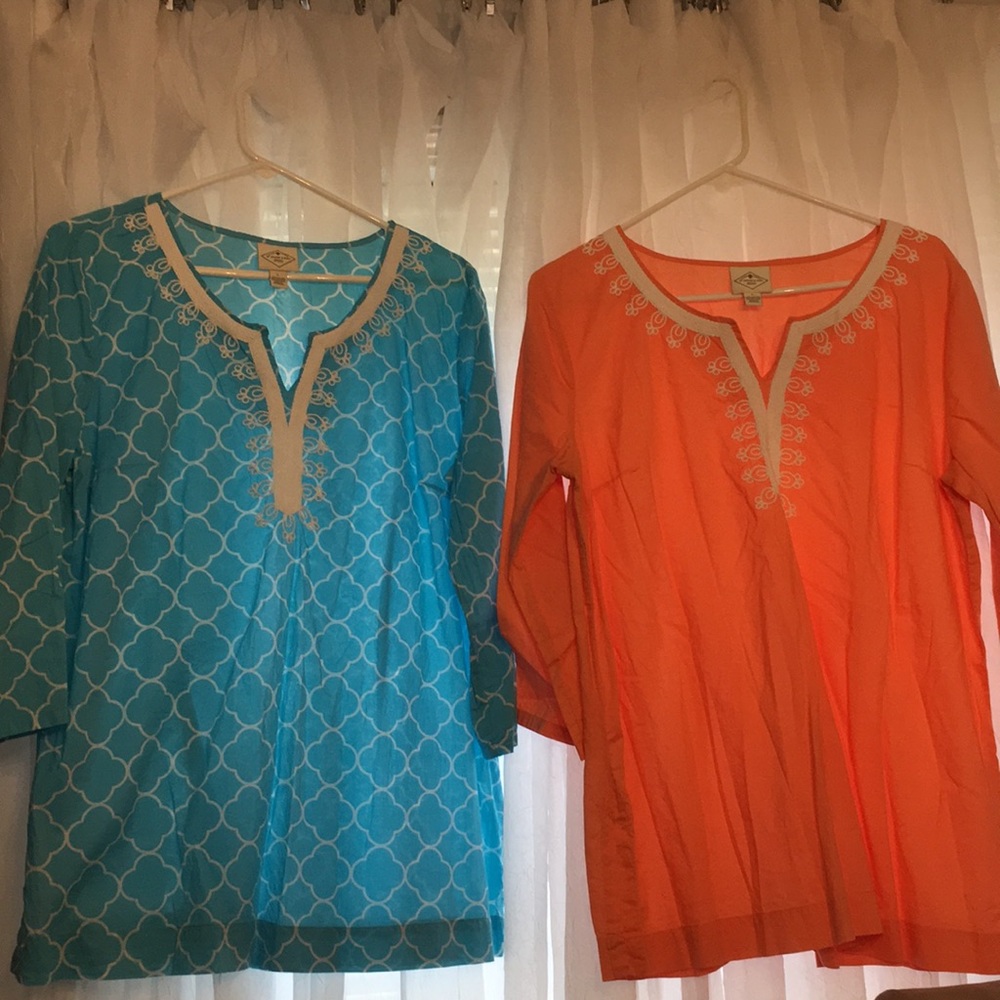 Lot of 2 St. John’s Bay Cotton Tunic’s